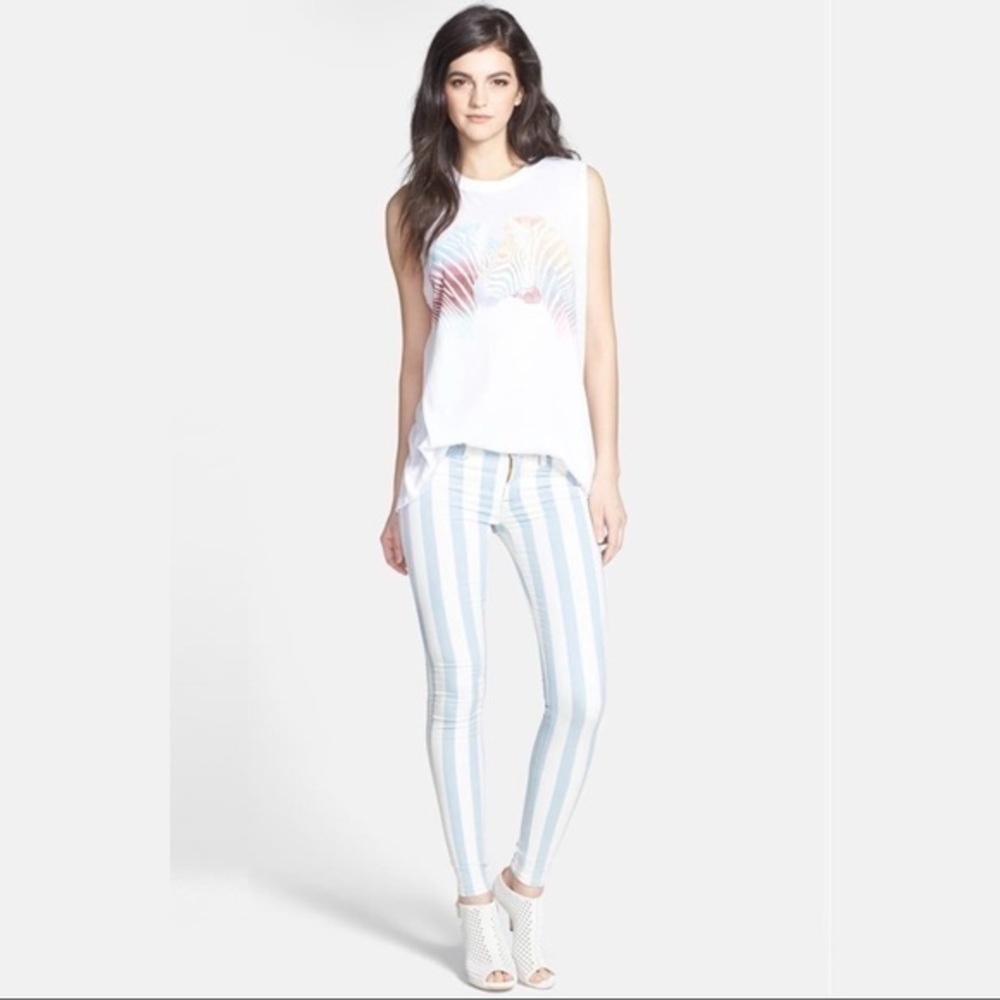 HUDSON JEANS 'Krista' Stripe Super Skinny … - Picture 5 of 11